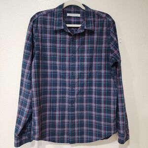 Outerknown Button Down Shirt Plaid Casual Organic Cotton Men's size Large